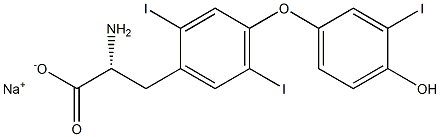 (R)-2-Amino-3-[4-(4-hydroxy-3-iodophenoxy)-2,5-diiodophenyl]propanoic acid sodium salt Struktur