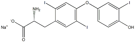 (R)-2-Amino-3-[4-(4-hydroxy-3-iodophenoxy)-2,5-diiodophenyl]propanoic acid sodium salt 结构式