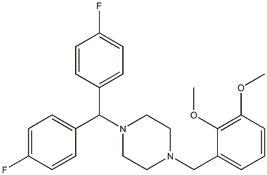 1-[Bis(4-fluorophenyl)methyl]-4-(2,3-dimethoxybenzyl)piperazine Struktur