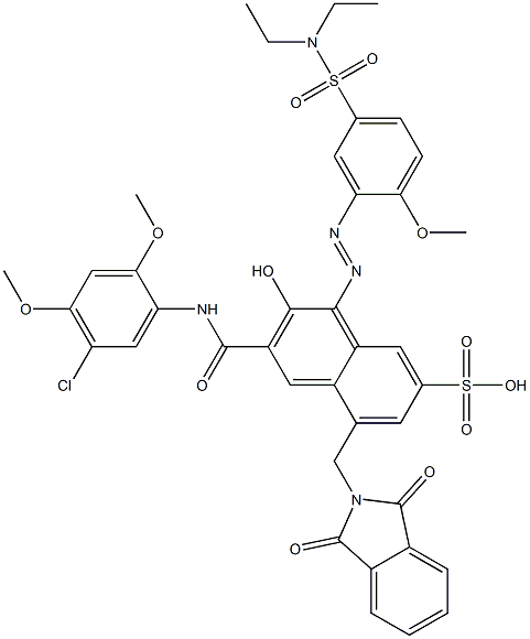 3-[(5-Chloro-2,4-dimethoxyphenyl)aminocarbonyl]-1-[5-[(diethylamino)sulfonyl]-2-methoxyphenylazo]-2-hydroxy-5-(phthalimidylmethyl)naphthalene-7-sulfonic acid