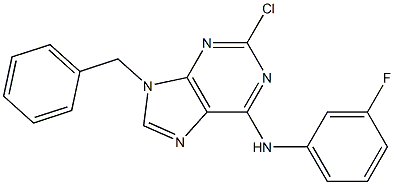 9-Benzyl-2-chloro-6-(3-fluorophenylamino)-9H-purine Struktur