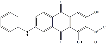 2-Anilino-6,8-dihydroxy-7-nitroanthraquinone Struktur