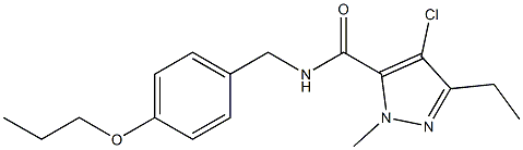 4-Chloro-5-ethyl-2-methyl-N-[4-propoxybenzyl]-2H-pyrazole-3-carboxamide,,结构式