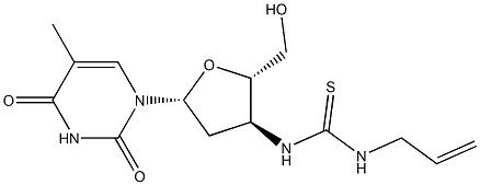 5-Methyl-3'-[[(allylamino)(thiocarbonyl)]amino]-2',3'-dideoxyuridine Struktur