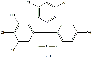 (3,5-Dichlorophenyl)(3,4-dichloro-5-hydroxyphenyl)(4-hydroxyphenyl)methanesulfonic acid 结构式