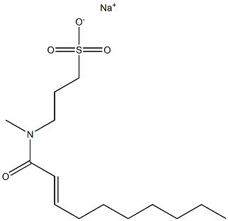 3-[N-(2-デセノイル)-N-メチルアミノ]-1-プロパンスルホン酸ナトリウム 化学構造式