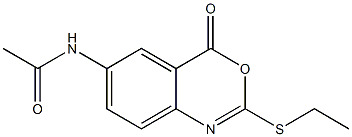 2-Ethylthio-6-acetylamino-4H-3,1-benzoxazin-4-one Structure