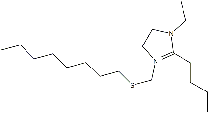 1-Ethyl-2-butyl-3-[(octylthio)methyl]-4,5-dihydro-1H-imidazol-3-ium Structure