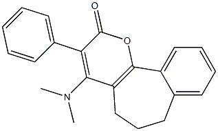 3-Phenyl-4-dimethylamino-6,7-dihydrobenzo[6,7]cyclohepta[1,2-b]pyran-2(5H)-one Structure