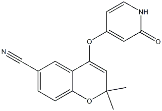 2,2-Dimethyl-4-[(1,2-dihydro-2-oxopyridin)-4-yloxy]-2H-1-benzopyran-6-carbonitrile,,结构式