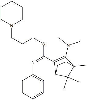 4,7,7-Trimethyl-3-(dimethylamino)-N-phenylbicyclo[2.2.1]hept-2-ene-2-carbimidothioic acid (3-piperidinopropyl) ester