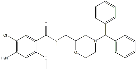 4-Amino-5-chloro-2-methoxy-N-[[4-diphenylmethyl-2-morpholinyl]methyl]benzamide,,结构式