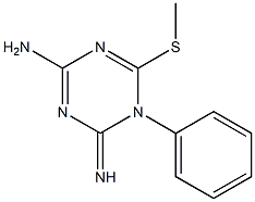 1-フェニル-2-イミノ-4-アミノ-6-(メチルチオ)-1,2-ジヒドロ-1,3,5-トリアジン 化学構造式