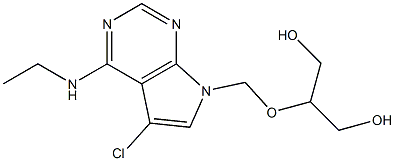 4-Ethylamino-5-chloro-7-(2-hydroxy-1-hydroxymethylethoxymethyl)-7H-pyrrolo[2,3-d]pyrimidine Structure