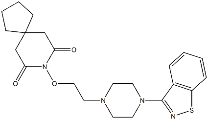 8-[2-[4-(1,2-Benzisothiazol-3-yl)-1-piperazinyl]ethoxy]-8-azaspiro[4.5]decane-7,9-dione 结构式
