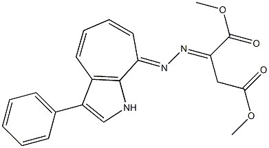 2-[2-[(3-Phenylcyclohepta[b]pyrrole)-8(1H)-ylidene]hydrazono]succinic acid dimethyl ester 结构式