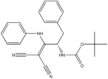 [(S)-3-Phenyl-2-[(tert-butoxycarbonyl)amino]-1-anilinopropylidene]malononitrile Structure