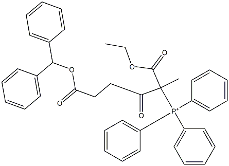 [1-(Ethoxycarbonyl)-4-[(diphenylmethoxy)carbonyl]-1-methyl-2-oxobutyl]triphenylphosphonium,,结构式