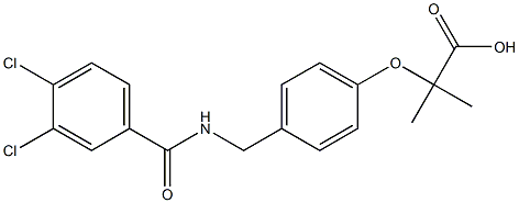 2-[4-(3,4-Dichlorobenzoylaminomethyl)phenoxy]-2-methylpropionic acid,,结构式