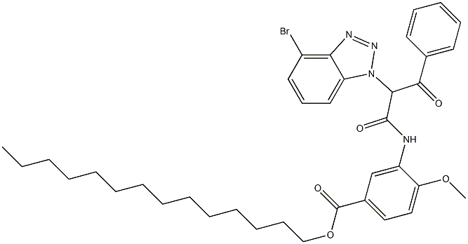 3-[3-Phenyl-2-(4-bromo-1H-benzotriazol-1-yl)-1,3-dioxopropylamino]-4-methoxybenzoic acid tetradecyl ester Structure