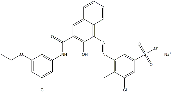 3-Chloro-4-methyl-5-[[3-[[(3-chloro-5-ethoxyphenyl)amino]carbonyl]-2-hydroxy-1-naphtyl]azo]benzenesulfonic acid sodium salt|