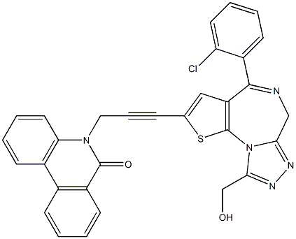 4-(2-Chlorophenyl)-9-hydroxymethyl-2-[3-[(5,6-dihydro-6-oxophenanthridin)-5-yl]-1-propynyl]-6H-thieno[3,2-f][1,2,4]triazolo[4,3-a][1,4]diazepine