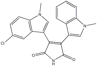 3-(5-Chloro-1-methyl-1H-indol-3-yl)-4-(1-methyl-1H-indol-3-yl)-1H-pyrrole-2,5-dione 结构式