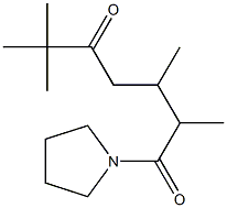 1-(1-ピロリジル)-2,3,6,6-テトラメチルヘプタン-1,5-ジオン 化学構造式