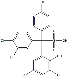 (3,4-Dichlorophenyl)(3,5-dichloro-2-hydroxyphenyl)(4-hydroxyphenyl)methanesulfonic acid,,结构式