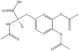(+)-N-アセチル-3-(3,4-ジアセトキシフェニル)-2-メチル-D-アラニン 化学構造式