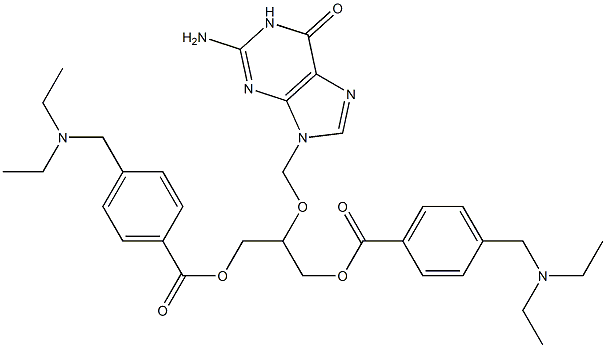 Bis[4-[(diethylamino)methyl]benzoic acid]2-[[[(2-amino-1,6-dihydro-6-oxo-9H-purin)-9-yl]methyl]oxy]-1,3-propanediyl ester