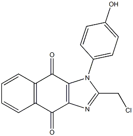 2-(Chloromethyl)-1-(4-hydroxyphenyl)-1H-naphth[2,3-d]imidazole-4,9-dione 结构式