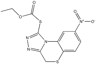 [(8-Nitro-4H-[1,2,4]triazolo[3,4-c][1,4]benzothiazin-1-yl)thio]formic acid ethyl ester,,结构式