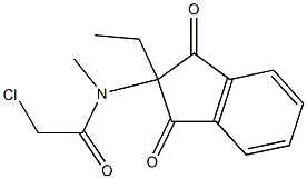 2-Chloro-N-(1,3-dioxo-2-ethylindan-2-yl)-N-methylacetamide Struktur