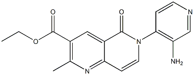 5,6-Dihydro-2-methyl-5-oxo-6-(3-amino-4-pyridyl)-1,6-naphthyridine-3-carboxylic acid ethyl ester 结构式