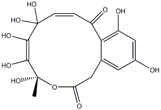 (4S)-4,5,6,7-Tetrahydroxy-7,11,13-trihydroxy-4-methyl-2H-3-benzoxacyclododecin-2,10(1H)-dione Structure