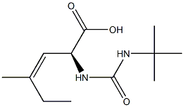 (2S,3Z)-2-[[[(1,1-Dimethylethyl)amino]carbonyl]amino]-4-methyl-3-hexenoic acid,,结构式