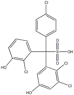 (4-Chlorophenyl)(2-chloro-3-hydroxyphenyl)(2,3-dichloro-5-hydroxyphenyl)methanesulfonic acid Structure