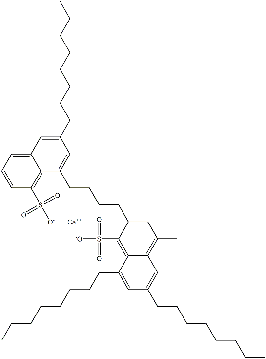 ビス(6,8-ジオクチル-1-ナフタレンスルホン酸)カルシウム 化学構造式