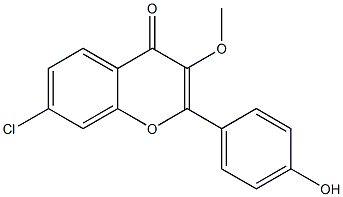 2-(4-Hydroxyphenyl)-7-chloro-3-methoxy-4H-1-benzopyran-4-one Struktur