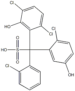 (2-Chlorophenyl)(2-chloro-5-hydroxyphenyl)(2,5-dichloro-6-hydroxyphenyl)methanesulfonic acid Structure