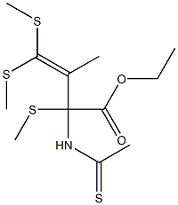 2,4,4-Tris(methylthio)-3-methyl-2-[(methylthiocarbonyl)amino]-3-butenoic acid ethyl ester|