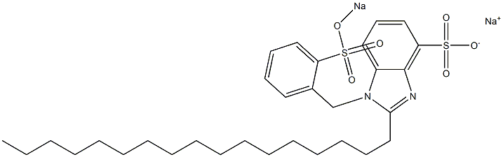 1-[2-(Sodiooxysulfonyl)benzyl]-2-heptadecyl-1H-benzimidazole-4-sulfonic acid sodium salt,,结构式