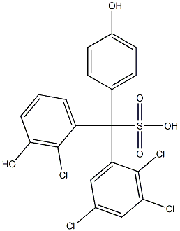 (2-Chloro-3-hydroxyphenyl)(2,3,5-trichlorophenyl)(4-hydroxyphenyl)methanesulfonic acid 结构式