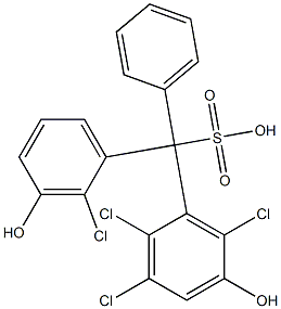 (2-Chloro-3-hydroxyphenyl)(2,3,6-trichloro-5-hydroxyphenyl)phenylmethanesulfonic acid Structure