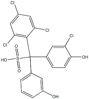 (3-Chloro-4-hydroxyphenyl)(2,4,6-trichlorophenyl)(3-hydroxyphenyl)methanesulfonic acid Structure