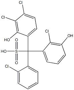 (2-Chlorophenyl)(2-chloro-3-hydroxyphenyl)(3,4-dichloro-2-hydroxyphenyl)methanesulfonic acid 结构式