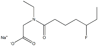 N-Ethyl-N-(5-fluoroheptanoyl)glycine sodium salt Structure