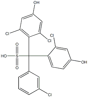 (3-Chlorophenyl)(2-chloro-4-hydroxyphenyl)(2,6-dichloro-4-hydroxyphenyl)methanesulfonic acid,,结构式