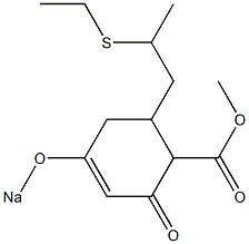 6-(2-エチルチオプロピル)-2-オキソ-4-ソジオオキシ-3-シクロヘキセン-1-カルボン酸メチル 化学構造式